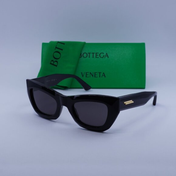 Bottega Veneta BV1251S 001 Cat Eye Sunglasses - Black/Grey